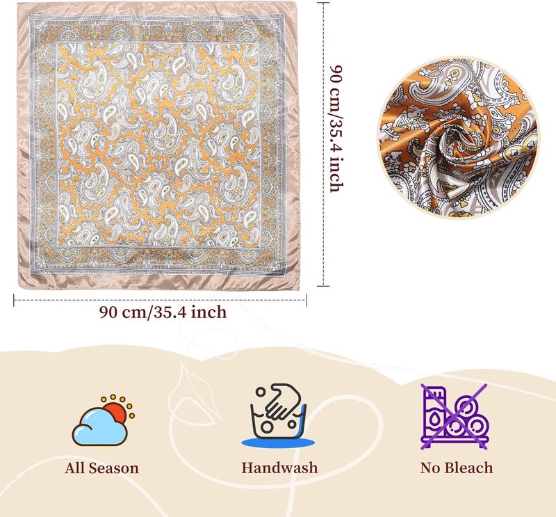 Molans 35 Inch Solid Color Wild Rag, Pure Cowboy Bandanas Oversize Western Neckerchief Bolo Head Scarf for Men Women - Image 3